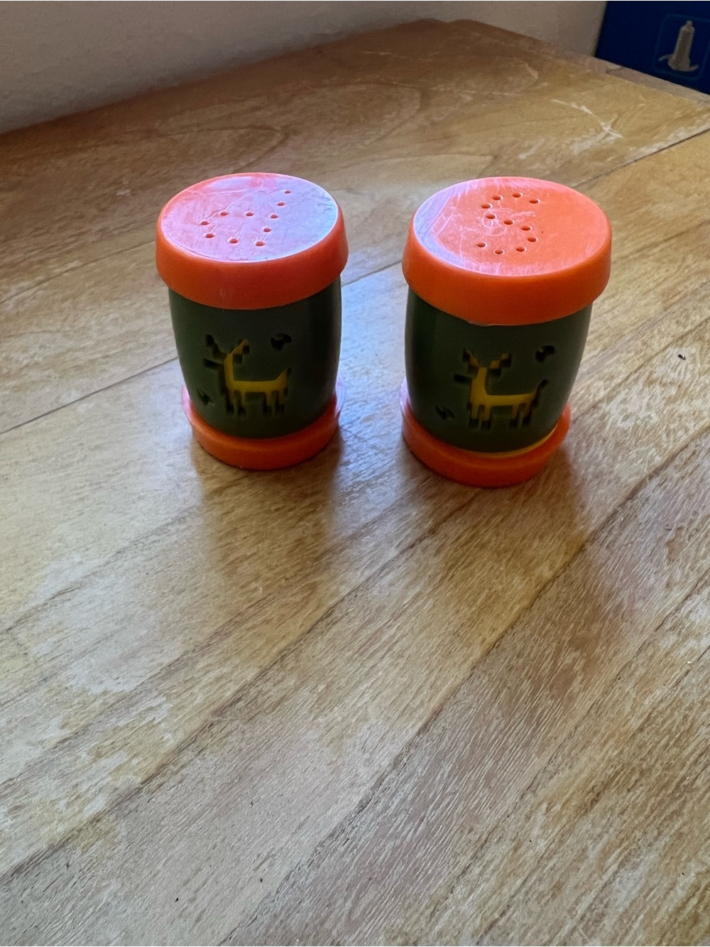 Orange and Green Animal salt and pepper Shakers - Set of 2